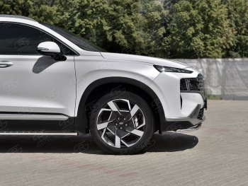 16 999 р. Защита переднего бампера (Ø42 мм секции, нержавейка) SLITKOFF  Hyundai Santa Fe  TM (2020-2022) рестайлинг  с доставкой в г. Керчь. Увеличить фотографию 4