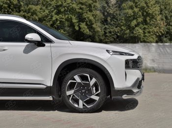 18 299 р. Защита переднего бампера (Ø63 мм, нержавейка) SLITKOFF  Hyundai Santa Fe  TM (2020-2022) рестайлинг  с доставкой в г. Керчь. Увеличить фотографию 4