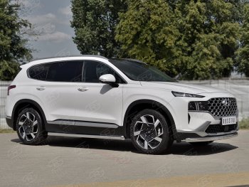 18 299 р. Защита переднего бампера (Ø63 мм, нержавейка) SLITKOFF  Hyundai Santa Fe  TM (2020-2022) рестайлинг  с доставкой в г. Керчь. Увеличить фотографию 3