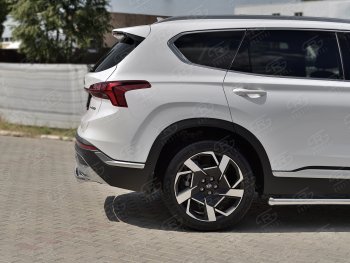16 299 р. Защита заднего бампера (Ø63 мм, нержавейка) SLITKOFF  Hyundai Santa Fe  TM (2020-2022) рестайлинг  с доставкой в г. Керчь. Увеличить фотографию 4
