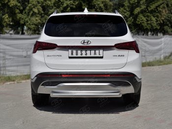 16 299 р. Защита заднего бампера (Ø63 мм, нержавейка) SLITKOFF  Hyundai Santa Fe  TM (2020-2022) рестайлинг  с доставкой в г. Керчь. Увеличить фотографию 3