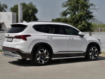 18 299 р. Защита заднего бампера (Ø63 мм секции, нержавейка) SLITKOFF  Hyundai Santa Fe  TM (2020-2022) рестайлинг  с доставкой в г. Керчь. Увеличить фотографию 4