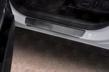 1 759 р. Накладки порожков салона Russtal Hyundai Santa Fe TM рестайлинг (2020-2022) (нержавейка зеркальная)  с доставкой в г. Керчь. Увеличить фотографию 3