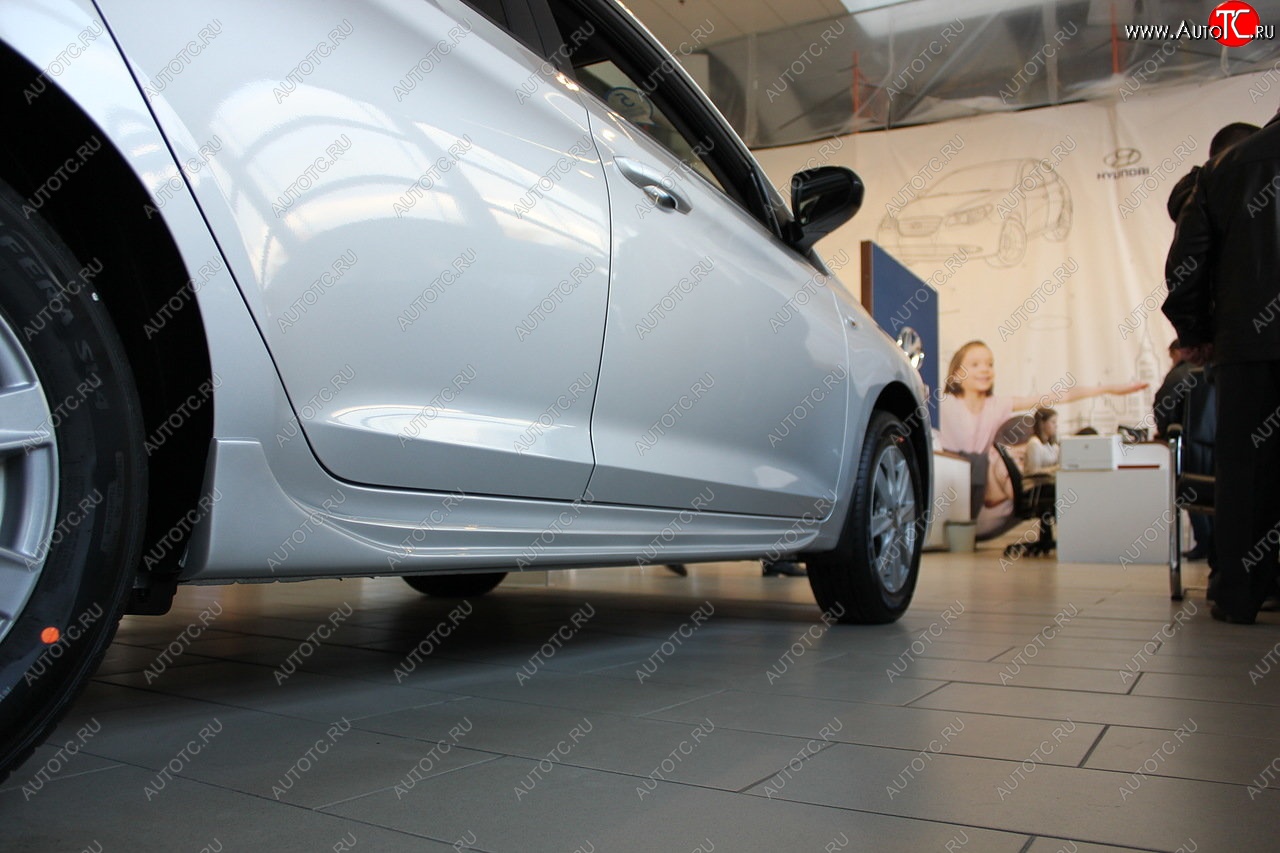 6 799 р. Пороги накладки Автократ Hyundai Solaris HCR седан рестайлинг (2020-2022) (Неокрашенные)  с доставкой в г. Керчь