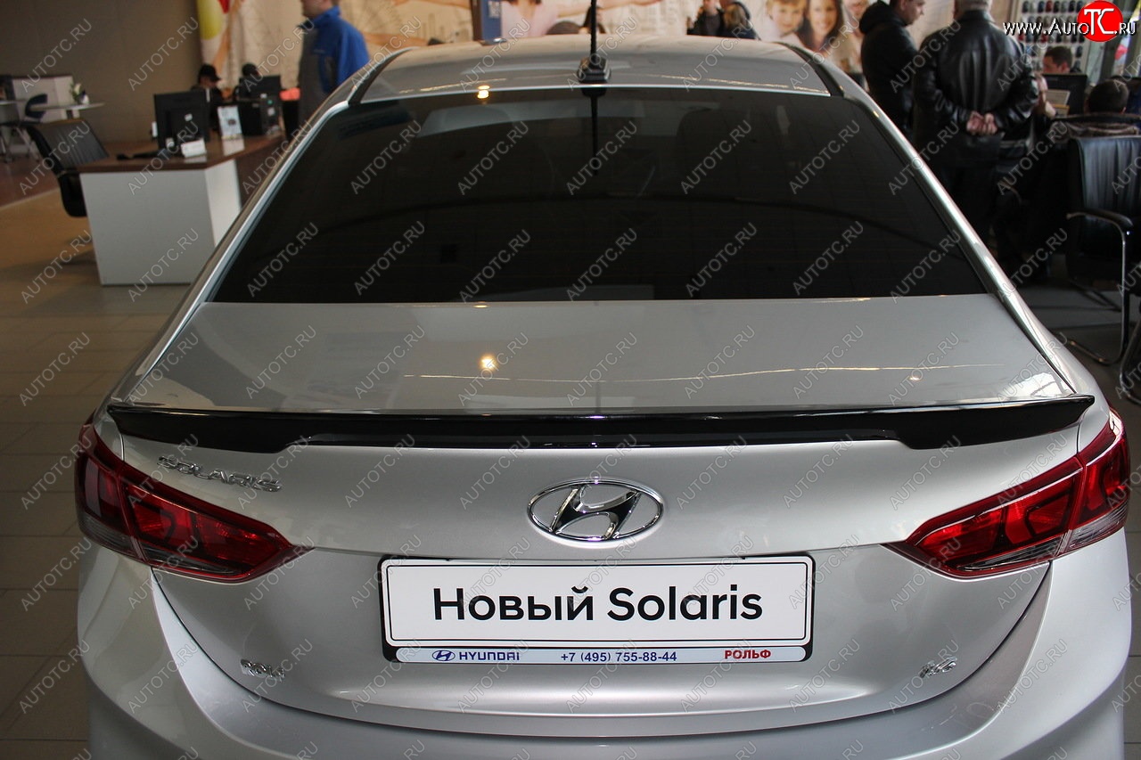 3 899 р. Спойлер на крышку багажника Автократ Hyundai Solaris HCR седан дорестайлинг (2017-2020) (Неокрашенный)  с доставкой в г. Керчь