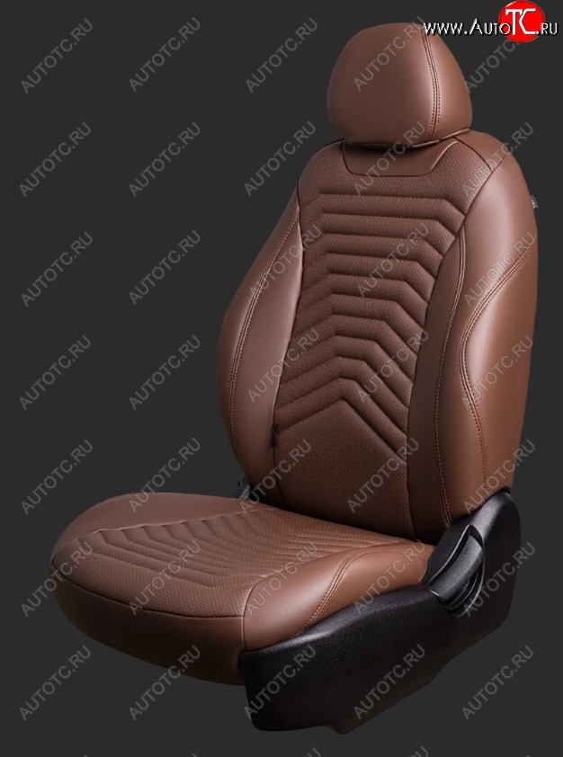 17 799 р. Чехлы для сидений Lord Autofashion Байрон ПРЕЗИДЕНТ (экокожа, спинка 60/40, 3 Г0образных подголовника)  Hyundai Solaris  HCR (2017-2022) седан дорестайлинг, седан рестайлинг (Темно-коричневый, вставка темно-коричневая, строчка )  с доставкой в г. Керчь