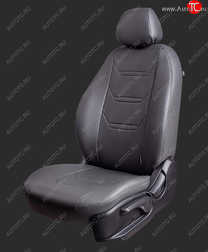 7 399 р. Чехлы для сидений Lord Autofashion Турин 2 (экокожа, спинка 60/40, 3 Г-образных подголовника)  Hyundai Solaris  HCR (2017-2022) седан дорестайлинг, седан рестайлинг (Серый, вставка серая и серая, строчка серая)  с доставкой в г. Керчь