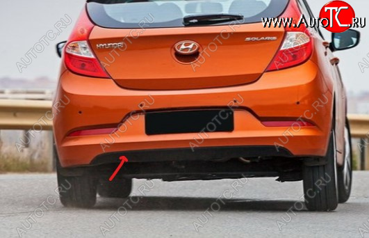 2 289 р. Диффузор заднего бампера MOBIS Hyundai Solaris RBr седан рестайлинг (2014-2017)  с доставкой в г. Керчь