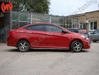 Пороги накладки ZEUS Hyundai Solaris  RBr (2010-2017) седан дорестайлинг, хэтчбэк дорестайлинг, седан рестайлинг, хэтчбэк рестайлинг