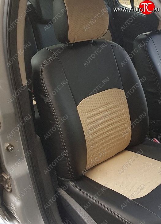 9 449 р. Чехлы для сидений Lord Autofashion Турин (экокожа)  Hyundai Solaris  RBr (2010-2017) хэтчбэк дорестайлинг, хэтчбэк рестайлинг (Чёрный, вставка бежевая)  с доставкой в г. Керчь