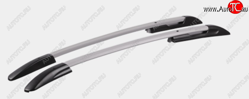 12 889 р. Комплект рейлингов АПС  Hyundai Solaris  RBr (2010-2017) хэтчбэк дорестайлинг, хэтчбэк рестайлинг (Черно-серые, поперечины черные, крепление скоба, L1300)  с доставкой в г. Керчь