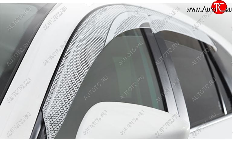 2 199 р. Дефлектора окон CA-Plastic  Hyundai Solaris  RBr (2014-2017) хэтчбэк рестайлинг (Серия Art графит, Без хром.молдинга)  с доставкой в г. Керчь