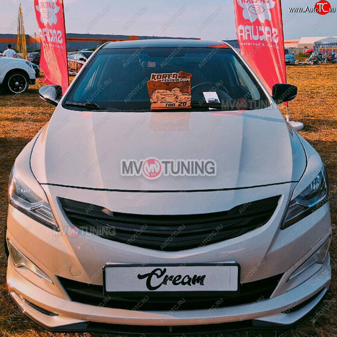 6 999 р. Решётка радиатора ZEUS Hyundai Solaris RBr седан рестайлинг (2014-2017) (Неокрашенная)  с доставкой в г. Керчь