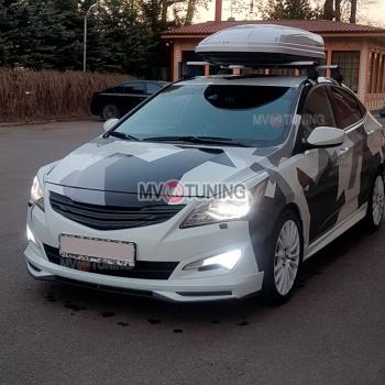 6 999 р. Решётка радиатора ZEUS Hyundai Solaris RBr седан рестайлинг (2014-2017) (Неокрашенная)  с доставкой в г. Керчь. Увеличить фотографию 3