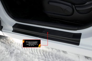 Накладки порогов в дверной проем на RA Hyundai Solaris RBr седан рестайлинг (2014-2017) (Передние)