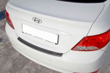 679 р. Защитная накладка заднего бампера Тюн-Авто  Hyundai Solaris  RBr (2014-2017) седан рестайлинг  с доставкой в г. Керчь. Увеличить фотографию 2