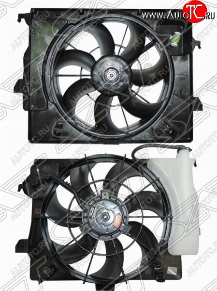4 399 р. Диффузор радиатора в сборе SAT  Hyundai Solaris  RBr (2010-2017), KIA Rio  3 QB (2011-2017)  с доставкой в г. Керчь