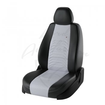 Чехлы для сидений Lord Autofashion Денвер (экокожа) Hyundai Solaris  RBr (2010-2017) седан дорестайлинг, седан рестайлинг (Чёрный, вставка белая)