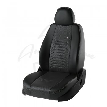 Чехлы для сидений Lord Autofashion Денвер (экокожа) Hyundai Solaris  RBr (2010-2017) седан дорестайлинг, седан рестайлинг (Чёрный, вставка чёрная)