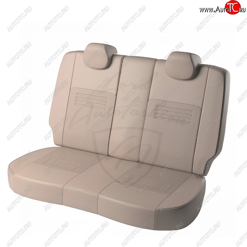 8 599 р. Чехлы для сидений Lord Autofashion Турин (экокожа, раздельная спинка)  Hyundai Solaris  RBr (2010-2017) седан дорестайлинг, седан рестайлинг (Бежевый, вставка Бежевая)  с доставкой в г. Керчь