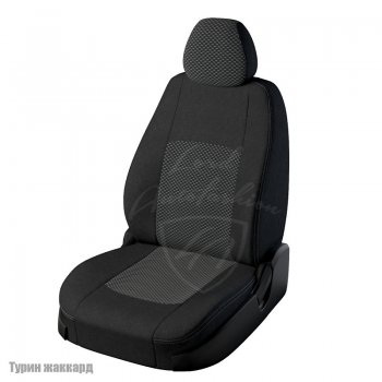 Чехлы для сидений Lord Autofashion Турин (жаккард, раздельная спинка) Hyundai Solaris  RBr (2010-2017) седан дорестайлинг, седан рестайлинг (Черный, вставка Люкс-77)