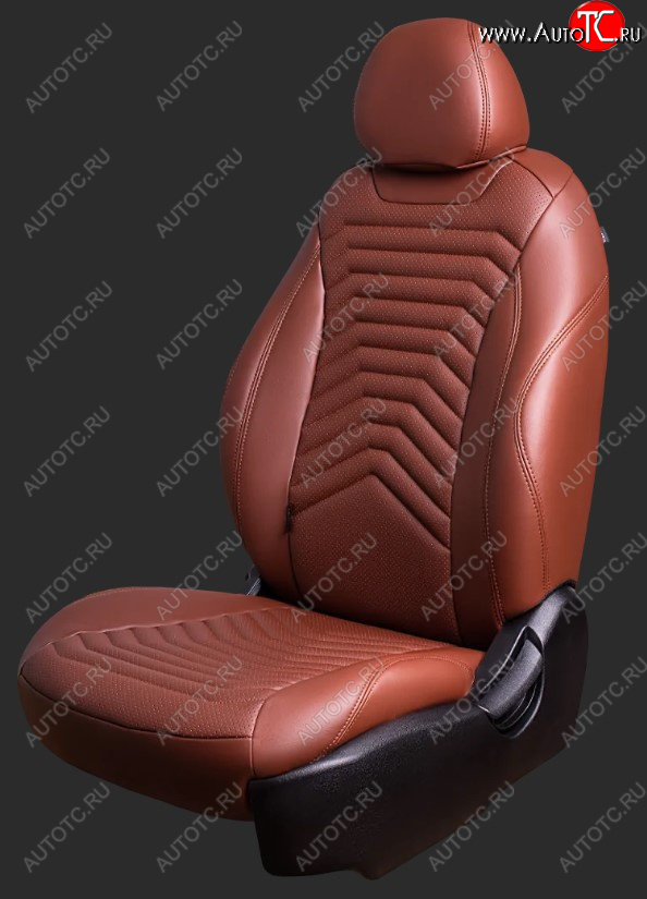18 749 р. Чехлы для сидений Lord Autofashion Байрон ПРЕЗИДЕНТ (экокожа, спинка 60/40, 2 Г-образных подголовника)  Hyundai Solaris  RBr (2010-2017) седан дорестайлинг, седан рестайлинг (Коричневый, вставка коричневая, строчка коричневая)  с доставкой в г. Керчь