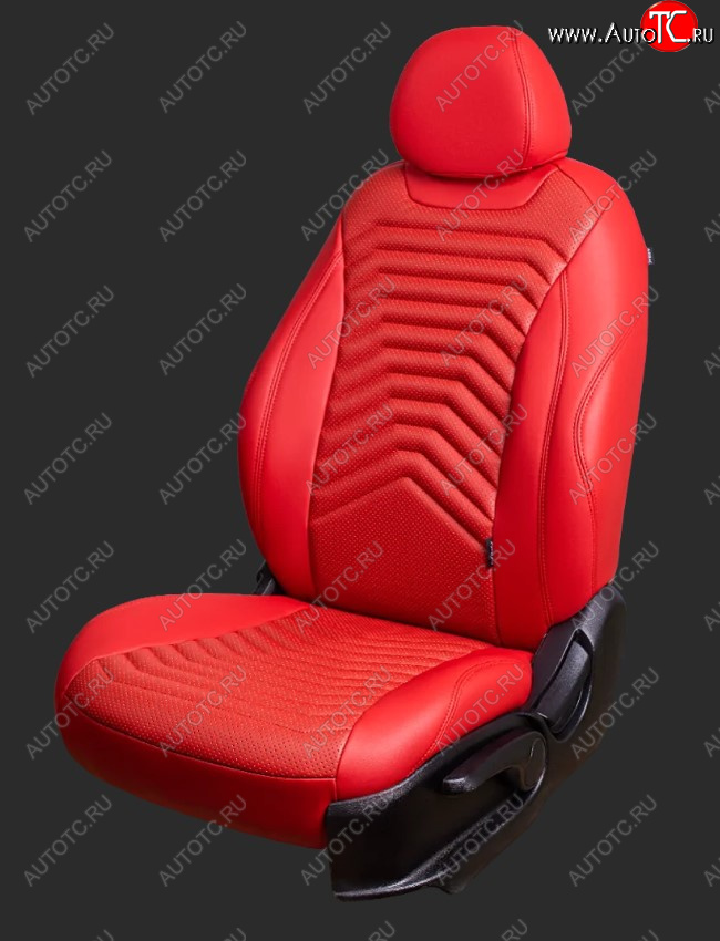 18 749 р. Чехлы для сидений Lord Autofashion Байрон ПРЕЗИДЕНТ (экокожа, спинка 60/40, 2 Г-образных подголовника)  Hyundai Solaris  RBr (2010-2017) седан дорестайлинг, седан рестайлинг (Красный, вставка красная, строчка красная)  с доставкой в г. Керчь