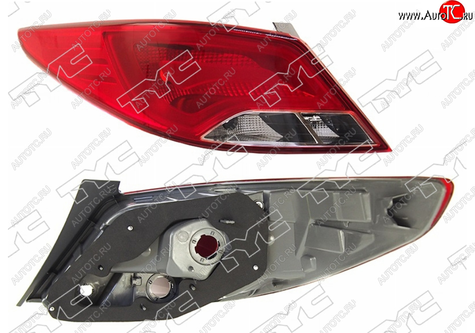 7 349 р. Левый фонарь задний TYC Hyundai Solaris RBr седан рестайлинг (2014-2017)  с доставкой в г. Керчь