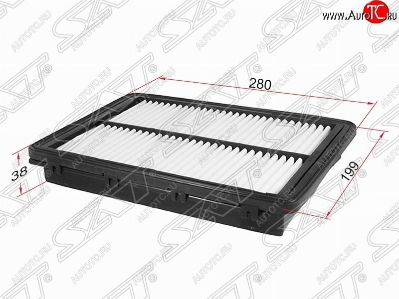 283 р. Фильтр воздушный двигателя (2.0, 2.4) SAT (280х199х38 mm)  Hyundai Sonata  LF (2017-2019), KIA Optima ( 4 JF,  JF) (2016-2020)  с доставкой в г. Керчь