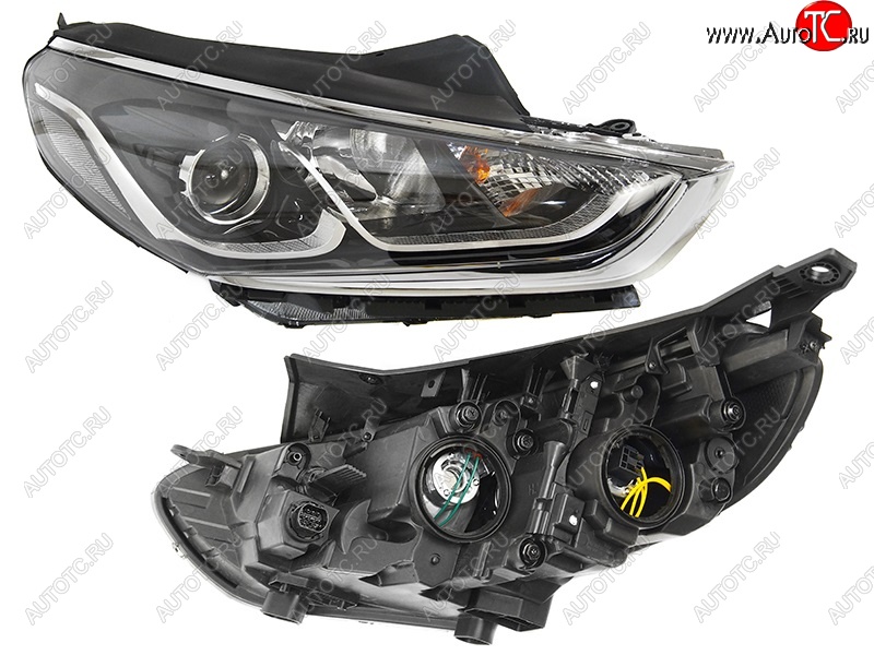 7 449 р. Правая фара SAT (галоген) Hyundai Sonata LF рестайлинг (2017-2019)  с доставкой в г. Керчь