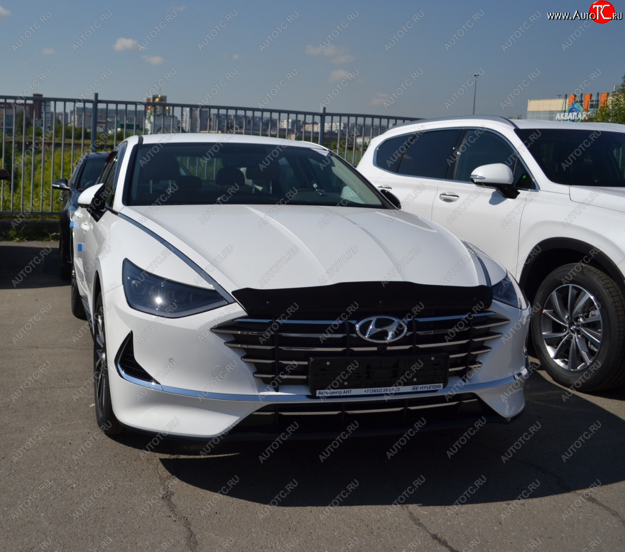3 069 р. Дефлектор капота SIM Hyundai Sonata DN8 (2019-2022)  с доставкой в г. Керчь