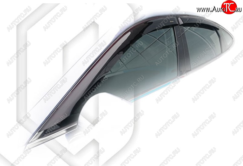 2 199 р. Дефлектора окон CA-Plastic Hyundai Sonata DN8 (2019-2022) (Classic полупрозрачный, Без хром молдинга)  с доставкой в г. Керчь