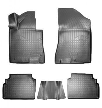 Коврики салонные Noplast (3D) Hyundai Sonata  DN8 (2019-2022) (Черные)