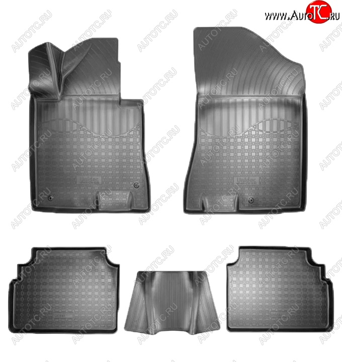2 499 р. Коврики салонные Noplast (3D)  Hyundai Sonata  DN8 (2019-2022) (Черные)  с доставкой в г. Керчь