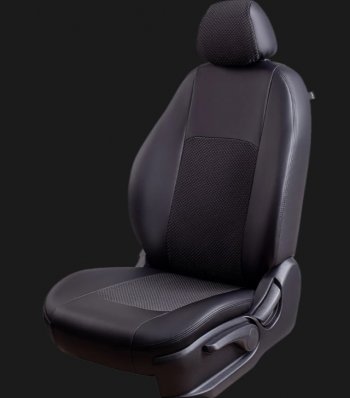 Чехлы для сидений Lord Autofashion Турин (экокожа/жаккард, спинка 40/60, 2 П- и 1 Г-образных подголовника) Hyundai Sonata  EF (2001-2013) рестайлинг ТагАЗ (Черный, вставка жаккард Черный Эльбрус)