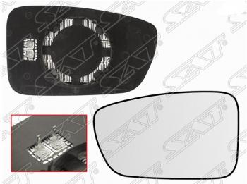 Левое полотно зеркала SAT (сферическое с обогревом) Hyundai Sonata  YF (2009-2014)