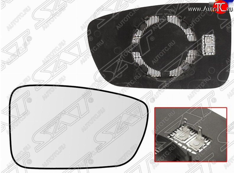849 р. Правое полотно зеркала SAT (сферическое с обогревом) Hyundai Sonata YF (2009-2014)  с доставкой в г. Керчь