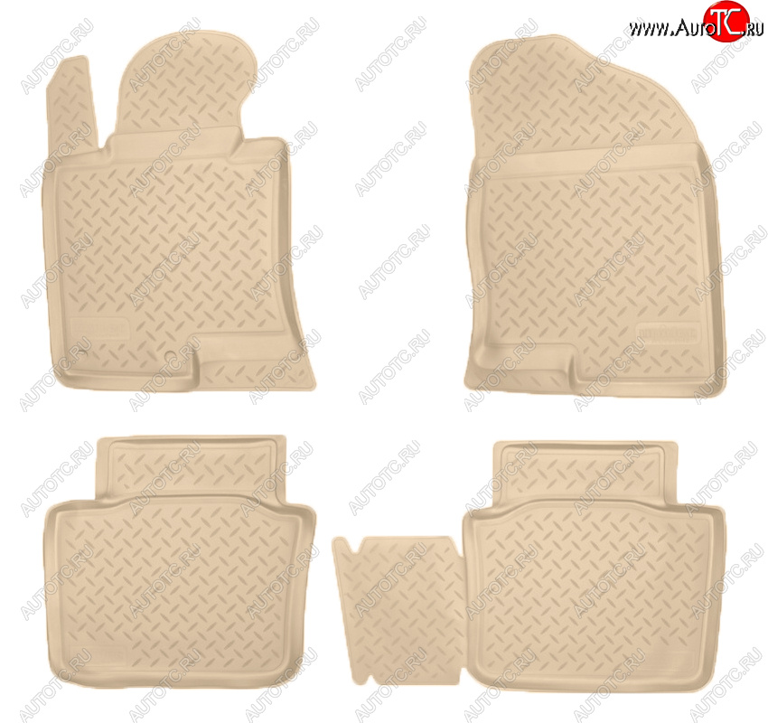 3 199 р. Коврики салона Norplast Unidec  Hyundai Sonata  YF (2009-2014) (Цвет: бежевый)  с доставкой в г. Керчь