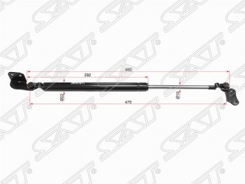 Правый упор капота SAT (газовый) Hyundai Terracan  HP (2001-2007) дорестайлинг, рестайлинг