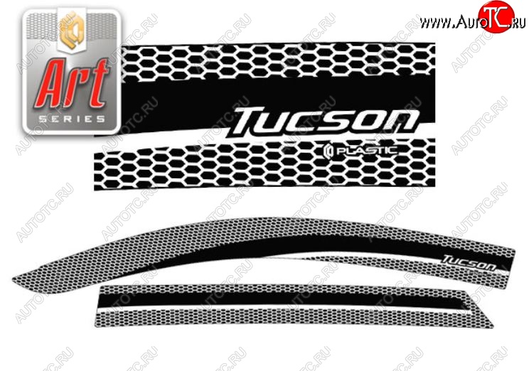 2 199 р. Дефлектора окон CA-Plastic  Hyundai Tucson  TL (2015-2021) дорестайлинг, рестайлинг (Серия Art графит, Без хром.молдинга)  с доставкой в г. Керчь
