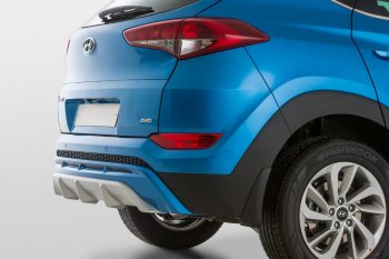 9 799 р. Накладка заднего бампера YT Hyundai Tucson TL дорестайлинг (2015-2018) (Неокрашенная)  с доставкой в г. Керчь. Увеличить фотографию 5