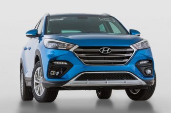 18 199 р. Передний бампер YT Hyundai Tucson TL дорестайлинг (2015-2018) (Неокрашенный)  с доставкой в г. Керчь. Увеличить фотографию 2