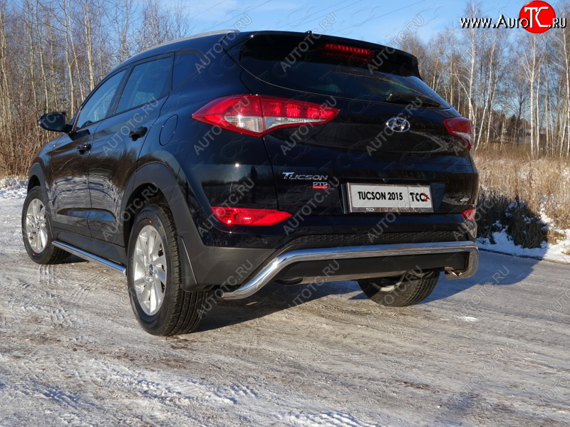20 599 р. Защита заднего бампера ТСС (нержавейка d 60,3 мм) (кенгурин) Hyundai Tucson TL дорестайлинг (2015-2018)  с доставкой в г. Керчь