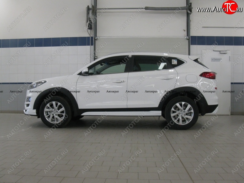 7 949 р. Накладки пластиковых порогов АВТОКРАТ Hyundai Tucson TL рестайлинг (2018-2021) (Неокрашенные)  с доставкой в г. Керчь