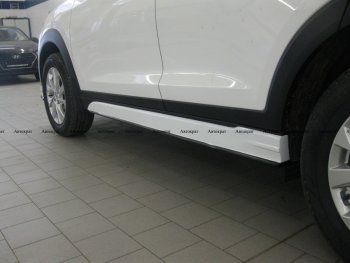 7 949 р. Накладки пластиковых порогов АВТОКРАТ Hyundai Tucson TL рестайлинг (2018-2021) (Неокрашенные)  с доставкой в г. Керчь. Увеличить фотографию 2