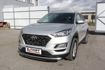 Защита переднего бампера Slitkoff (d57 мм) Hyundai Tucson  TL (2018-2021) рестайлинг