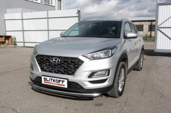 Защита переднего бампера Turbo Slitkoff (d57 мм) Hyundai Tucson  TL (2018-2021) рестайлинг