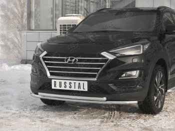 17 349 р. Защита переднего бампера (2 трубы Ø42 мм, нержавейка) SLITKOFF Hyundai Tucson TL рестайлинг (2018-2021)  с доставкой в г. Керчь. Увеличить фотографию 2