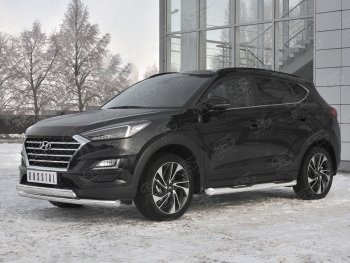 14 349 р. Защита переднего бампера (2 трубы Ø63 и 75х42 мм, нержавейка) Russtal Hyundai Tucson TL рестайлинг (2018-2021)  с доставкой в г. Керчь. Увеличить фотографию 2