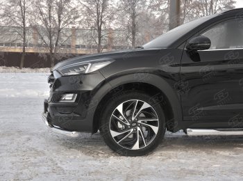 14 349 р. Защита переднего бампера (2 трубы Ø63 и 75х42 мм, нержавейка) Russtal Hyundai Tucson TL рестайлинг (2018-2021)  с доставкой в г. Керчь. Увеличить фотографию 3